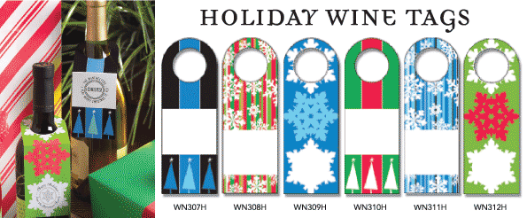 Three Designing Women Holiday Wine Tags